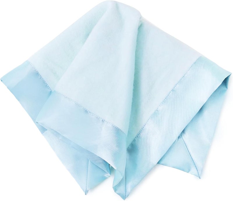 Bamboo Little Ultra-Soft Lovey Security Blanket - Baby Essentials, Newborn Essentials, Ultra-Soft Fleece Baby Blanket with Satin Trim – 16" x 16" - Blue - Image 1